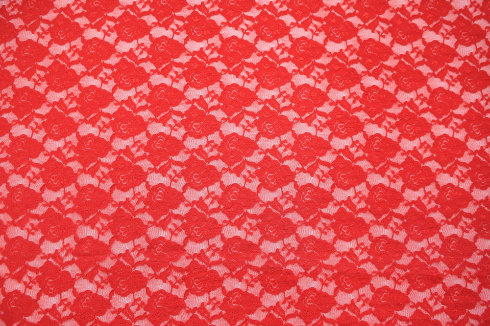 Гипюр стрейч алый