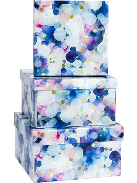 Набор подарочных коробок 3в1 "Акварельные пузырьки" 19х12х7,5-15х10х5см