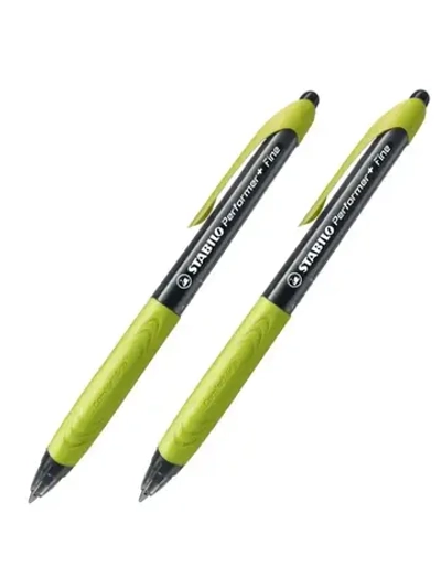 Ручка шариковая "PERFORMER", F, черная, корп.салатовый, 2 шт