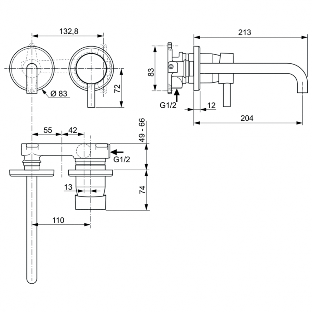 Смеситель Ideal Standard CERALINE A6938AA для умывальника