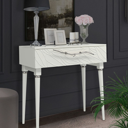 Консоль Арт Колор leaves Классик Сильвер Белый опал