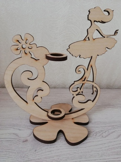 Декоративная деревянная подставка для светильника, под металлическую трубку 16мм