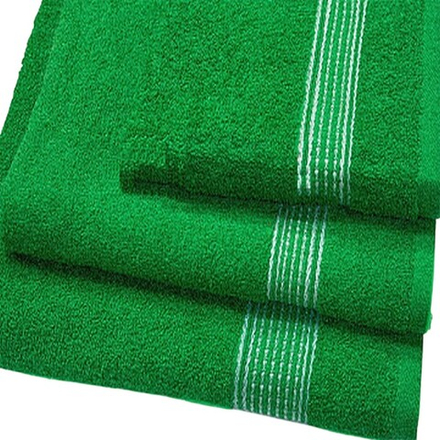 Набор из 3-х махровых полотенец "П37. Косичка" в упаковке, цвет зелёный, 100% хлопок, Россия.