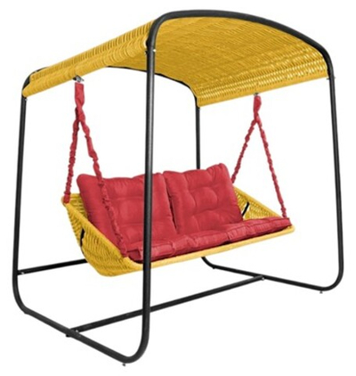Качели DeckWOOD Sky Bed Lite (желтый, подушка красная)