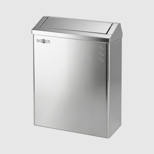 Контейнер для мусора настенный с крышкой push-open 23 л. нерж. сталь NOFER 14079.В глянцевый