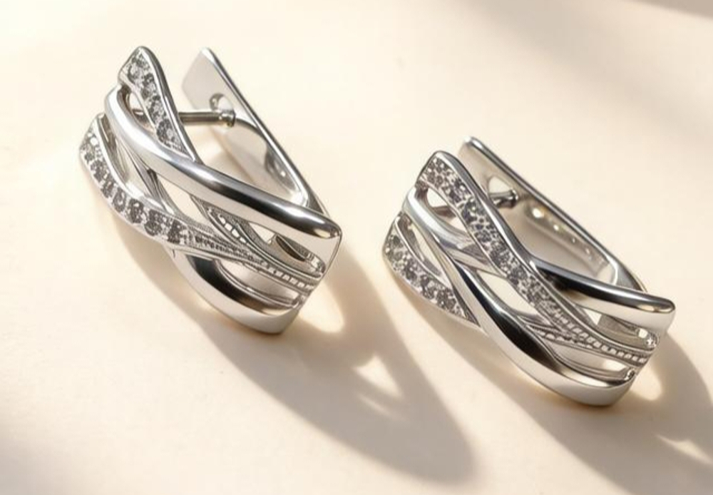 Ювелирные серьги из серебра 925 пробы