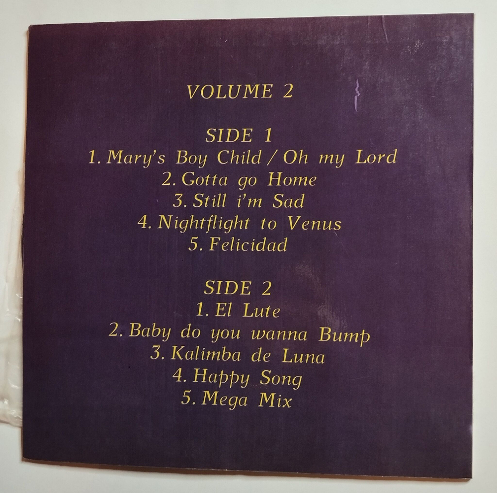 Винтажная виниловая пластинка LP Boney M. Gold (20 Super Hits). Volume 2 (Россия 1993)
