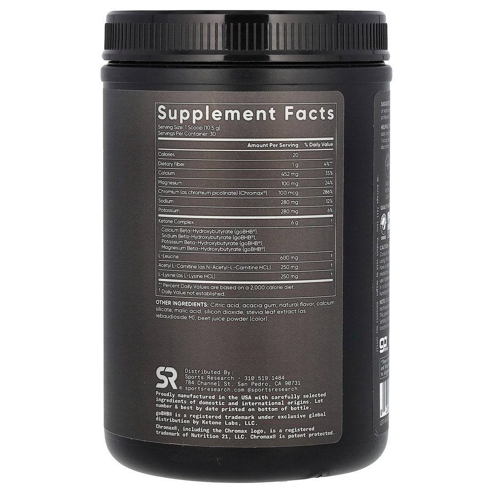 Sports Research, Keto +, фруктовый пунш, 315 г (11,1 унции)