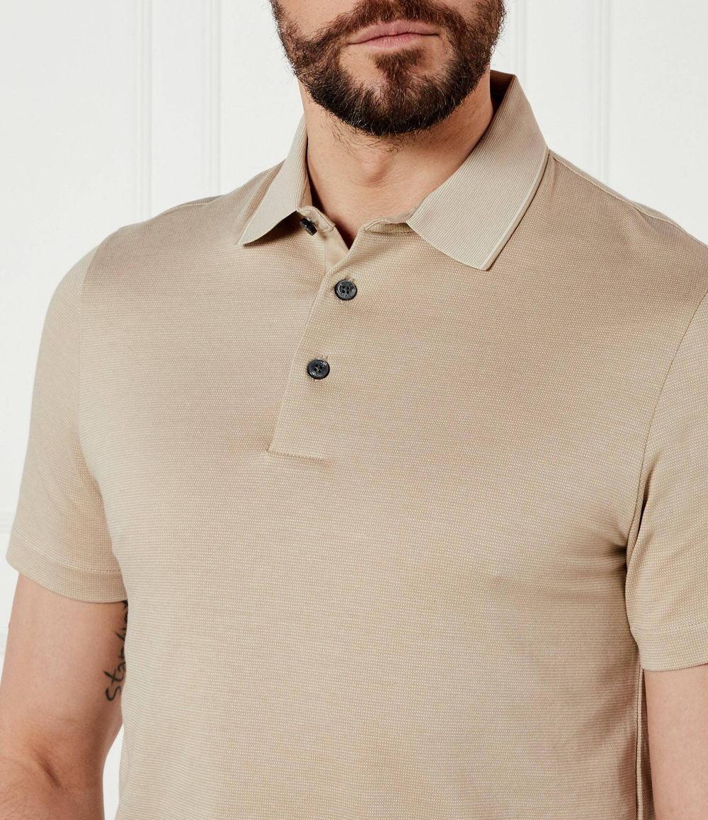 Поло H-Pitton 145 BOSS BLACK - бежевый(50536853)