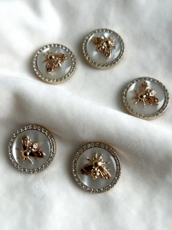Декоративные металлические пуговицы Жуки-Пчела