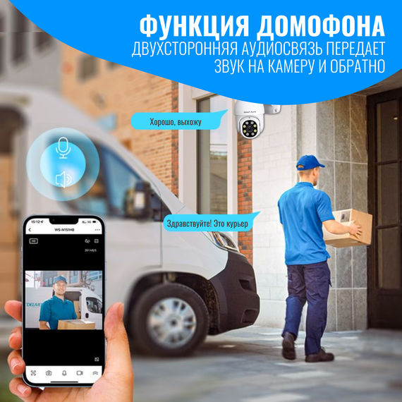 Камера видеонаблюдения Smart Aura, Wi-Fi/Ethernet, поворотная, уличная