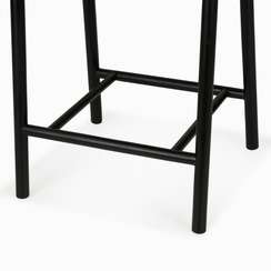 Полубарный стул Tout, 65 см, черный с серой обивкой