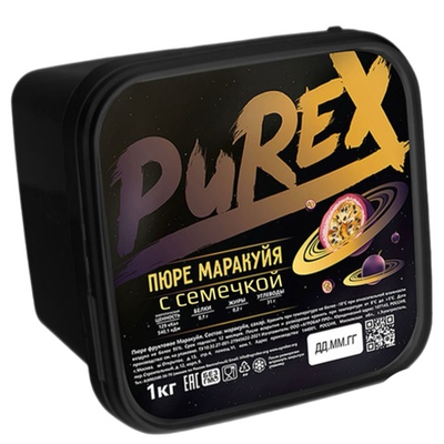 Пюре замороженное Маракуйя с семечкой «PUREX» 1 кг