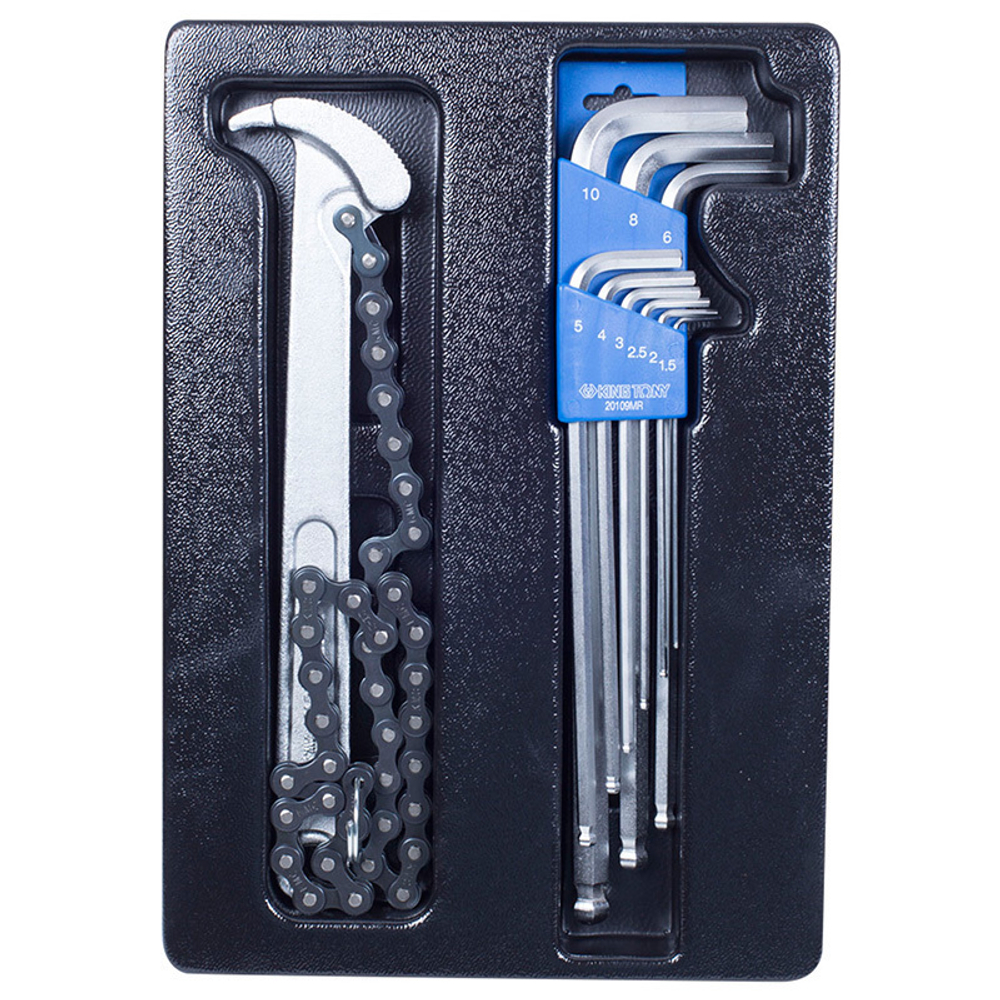 KING TONY (9-20110MR) Набор шестигранников Г-образных и съемник масляных фильтров, ложемент, 10 предметов