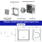 Выключатель NE-AD Multima одноклавишный с индикацией для открытой проводки