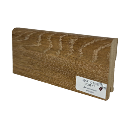 Плинтус напольный дуб коричневый МДФ B302-17 Deartio / Ликорн 80x16x2050 мм