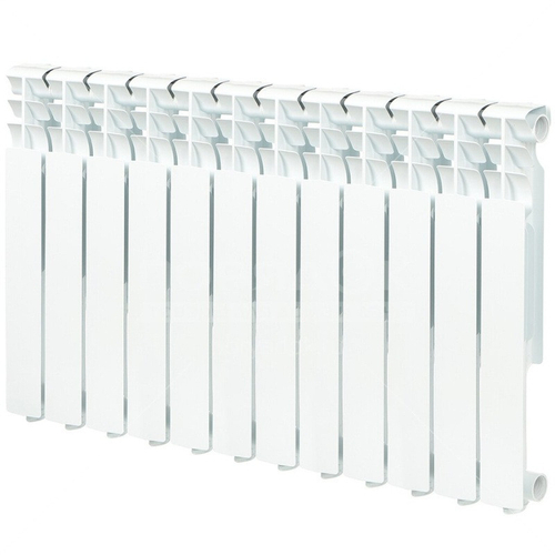 Радиатор алюминиевый Radena 500/100 боковое подключение белый 12 секций