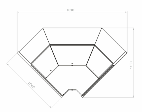 Гастрономическая витрина BAVARIA 4 Carboma GC110 VM-6-2 внутренний угол открытая (версия 2.0) (без боковин)
