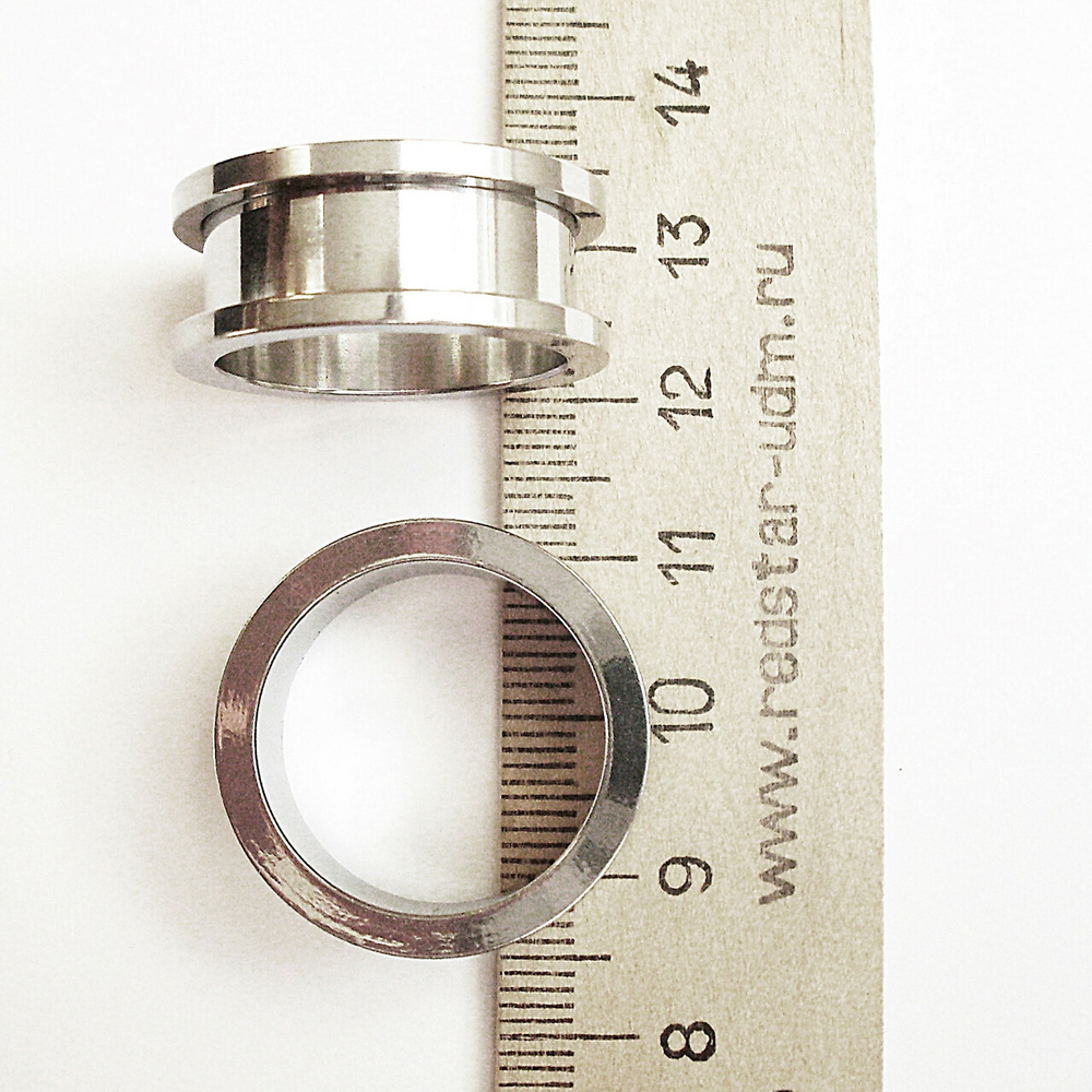 Тоннель диаметром 22 мм для пирсинга ушей (медицинская сталь). 1 шт.