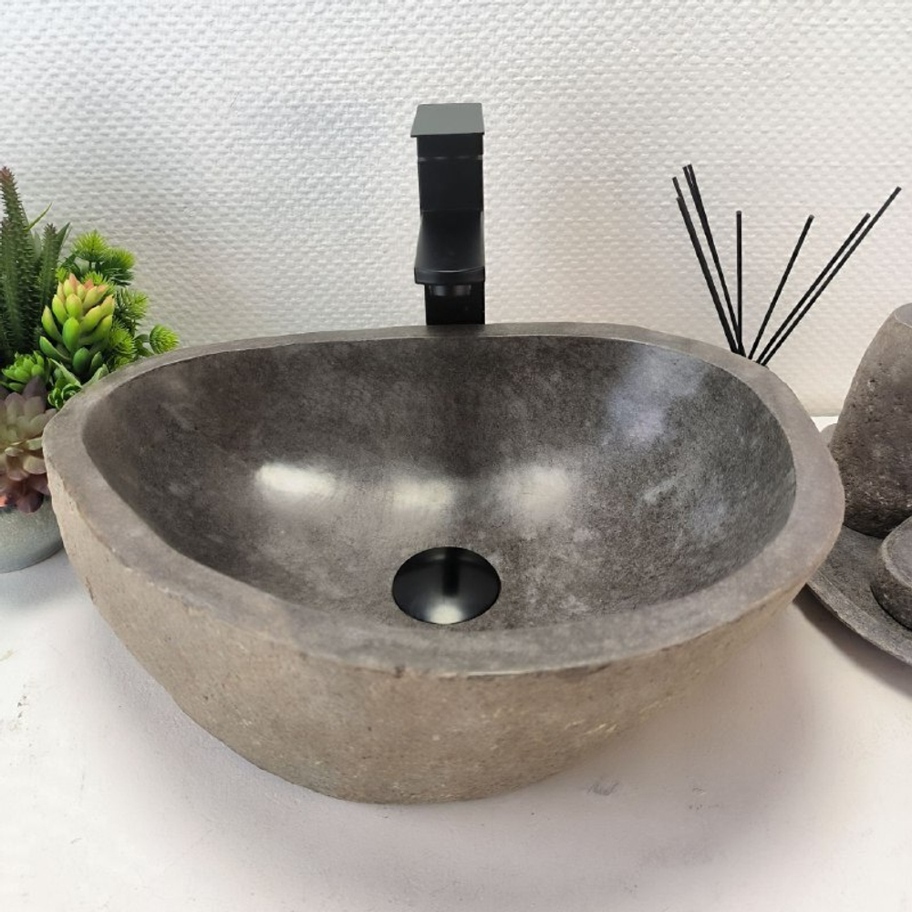 Раковина из речного камня RS-63511 (45*34*16) 0122