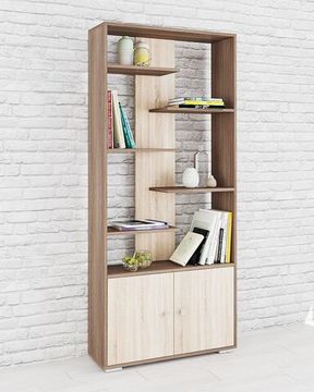 Стеллаж РОМЕО-4 ясень шимо / дуб сонома