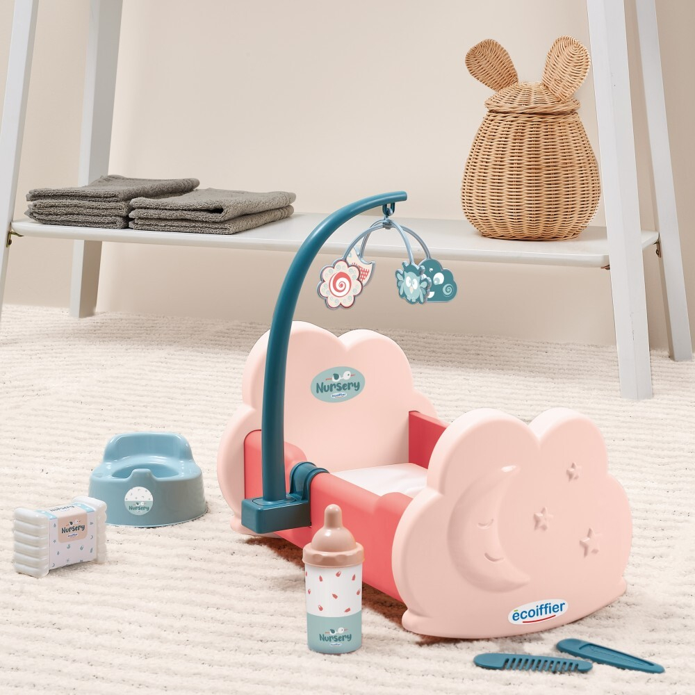 Ecoiffier Nursery - Колыбель с каруселью + 6 аксессуаров Для кукол до 32 см 1835
