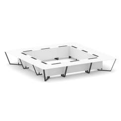 Steel Meet Стол переговорный квадратный KD-PR.B.SP-24K Белый Бриллиант/Металл Антрацит 4800*4800*750