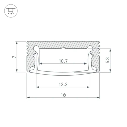 Профиль SL-SLIM-H7-3000 ANOD (Arlight, Алюминий) 036033