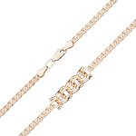 Браслет из красного золота с алмазной гранью (плетение «Бисмарк»)