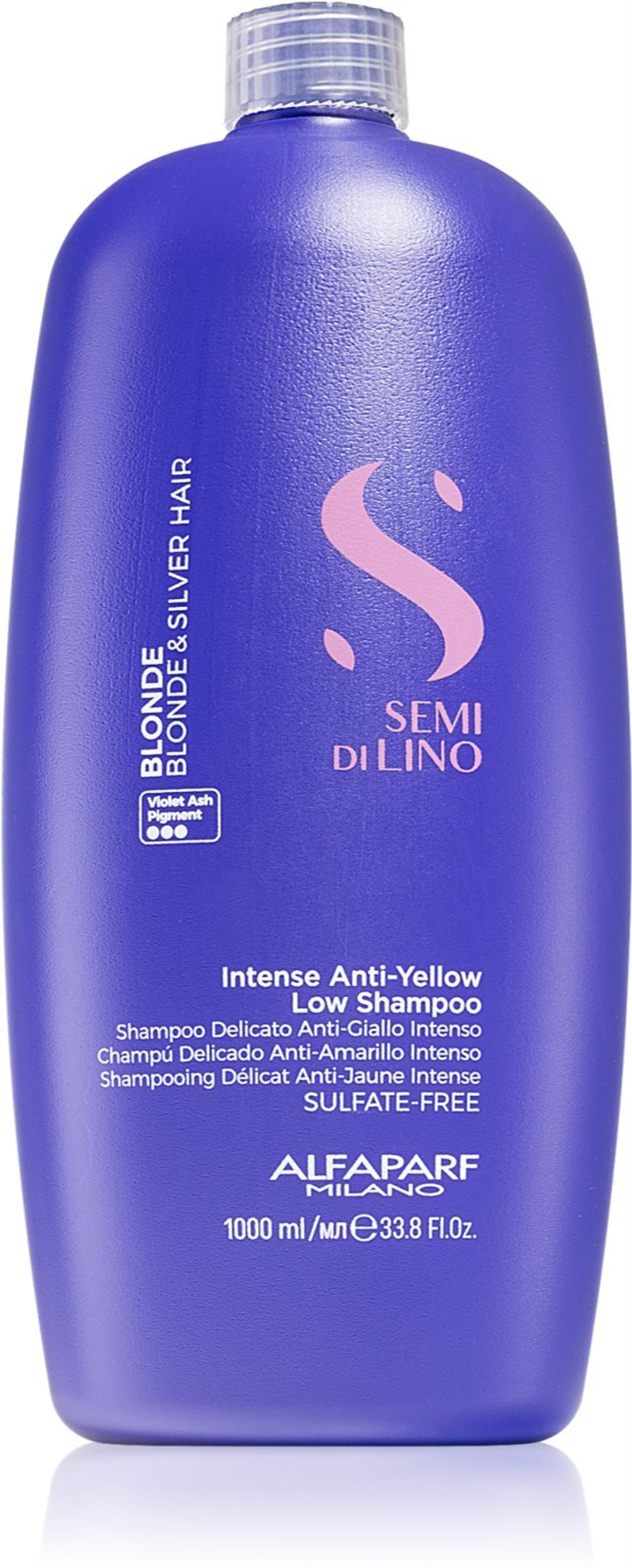 Alfaparf Milano Semi di Lino Blonde - тонирующий шампунь для светлых и балаяжных волос /   1000  ml  / GTIN 8022297133379