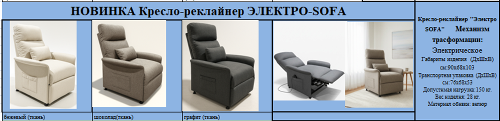 Кресло-реклайнер ЭЛЕКТРО-SOFA