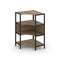 Shelf System Односекционный угловой стеллаж трехярусный SN.STMU-311 Дуб Табак/Металл Черный 810*810*