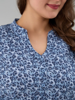 Блузка БЛ-22/голубойтуман-индигоцветы