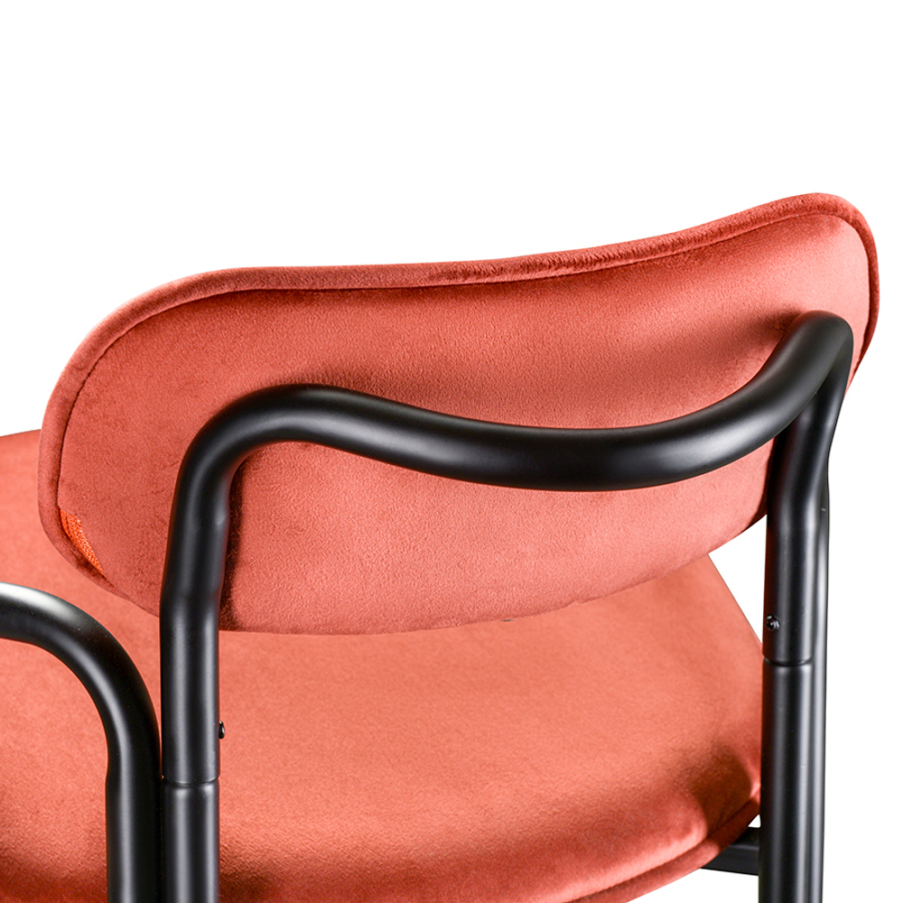 Стул полубарный LATITUDE Ror, Round, велюр, черный/темно-красный