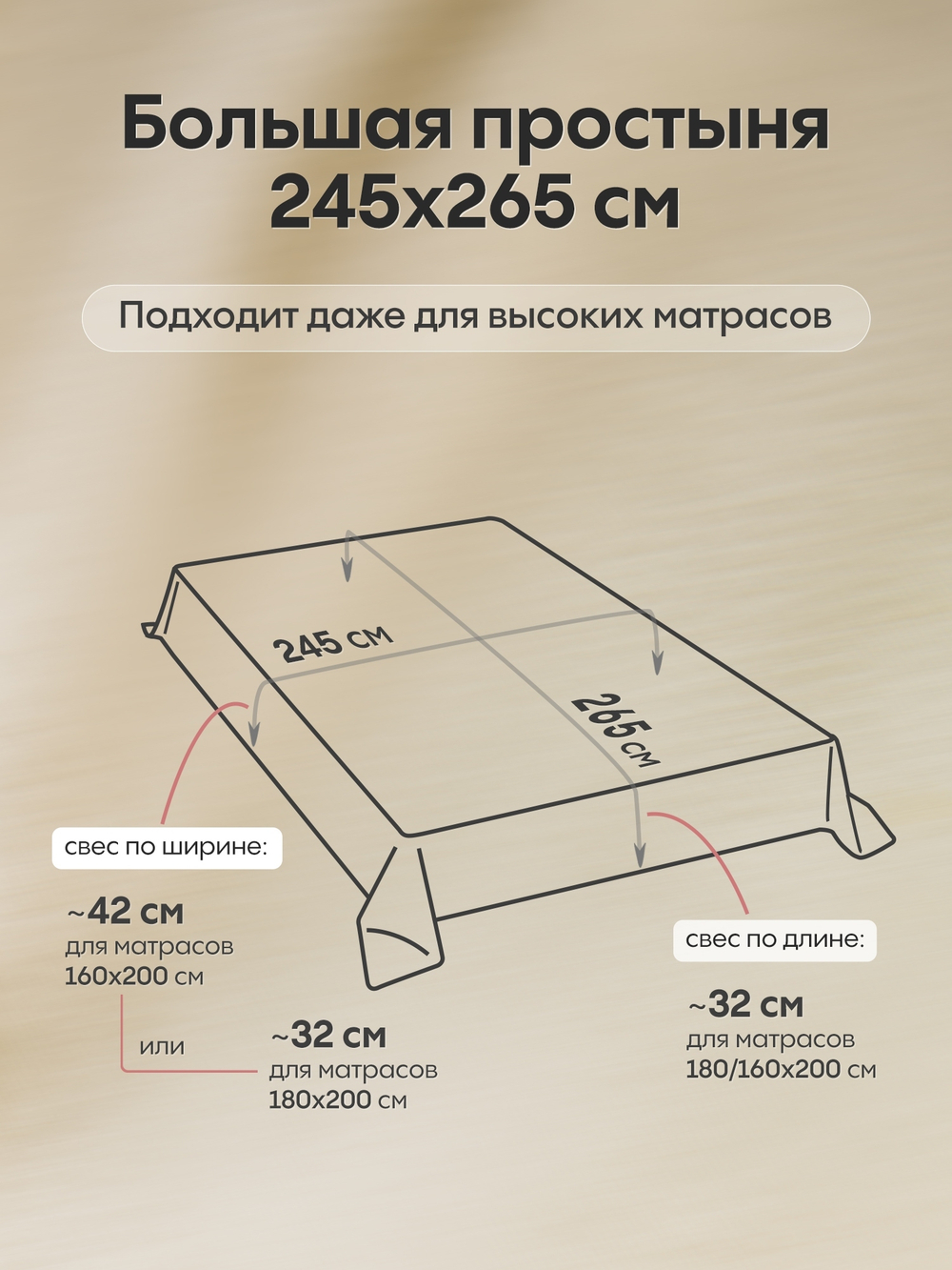 КПБ на резинке Сатин-Жаккард Тессоро MTR006, Евро, 4 наволочки, простынь 180*200*30