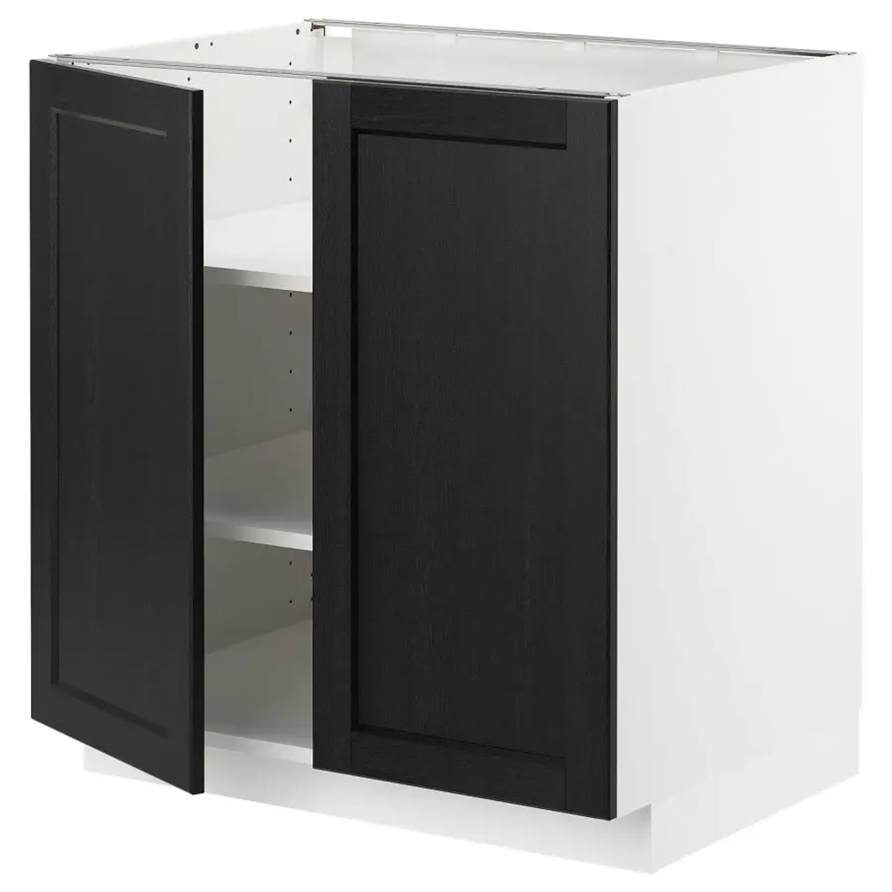 Тумба - IKEA METOD/МЕТОД ИКЕА, 80х60 см, черный/белый