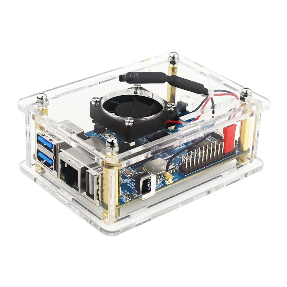 Прозрачный корпус с вентилятором для Orange Pi 3 LTS