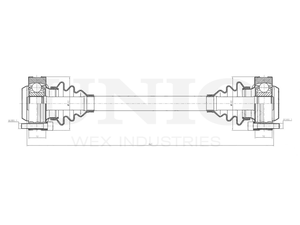 Привод в сборе задний левый/правый UNIO CVJ-10044
