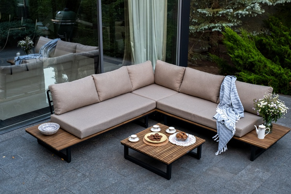 Лаунж зона из алюминия Joygarden АЛЬТО, Gunmetal (темно-серый), ваниль