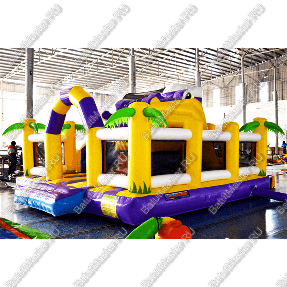 Коммерческий батут "Белый клык" с механизированной головой, размер 6*6*4 м