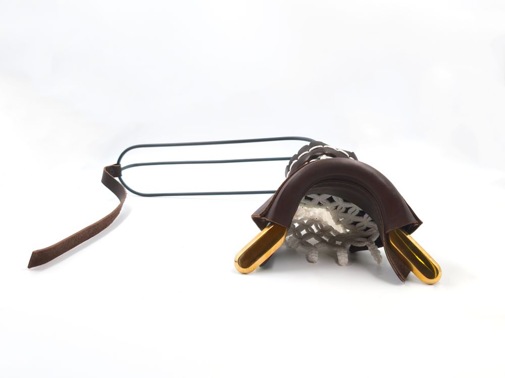 Комплект луз с выкатом RU-M2, скоба - латунь (лен, бежевая кожа, комбинированная) плетенка с логотипом