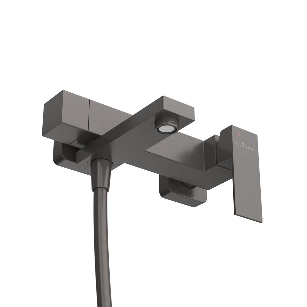 Смеситель CEZARES SLIDER-VD-GM для ванны и душа с поворотным изливом, с ручным душем, шлангом и держателем