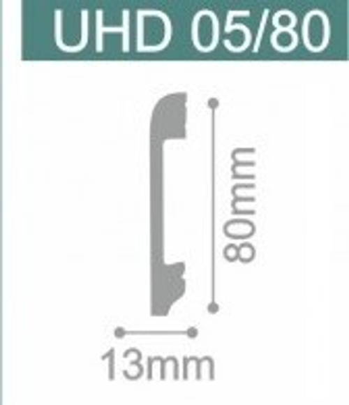 Плинтус дюрополимерный Solid 8 UHD05/80 Алюминий 80х13х2400 мм