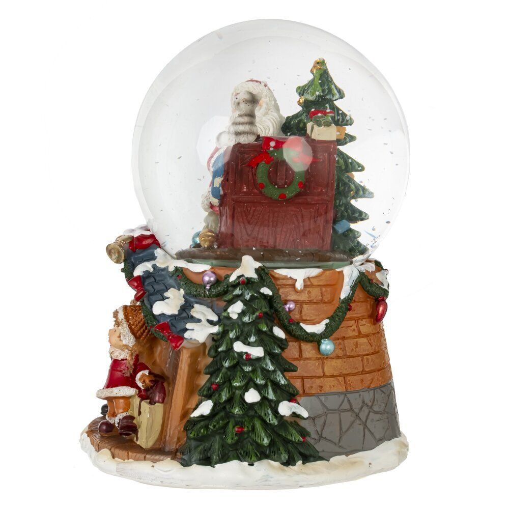 GAEM Фигурка декоративная "Дед Мороз" в стекл шаре (муз, вьюга, ААх3,н/п), D 9.5 см, L12 W12 H16 см