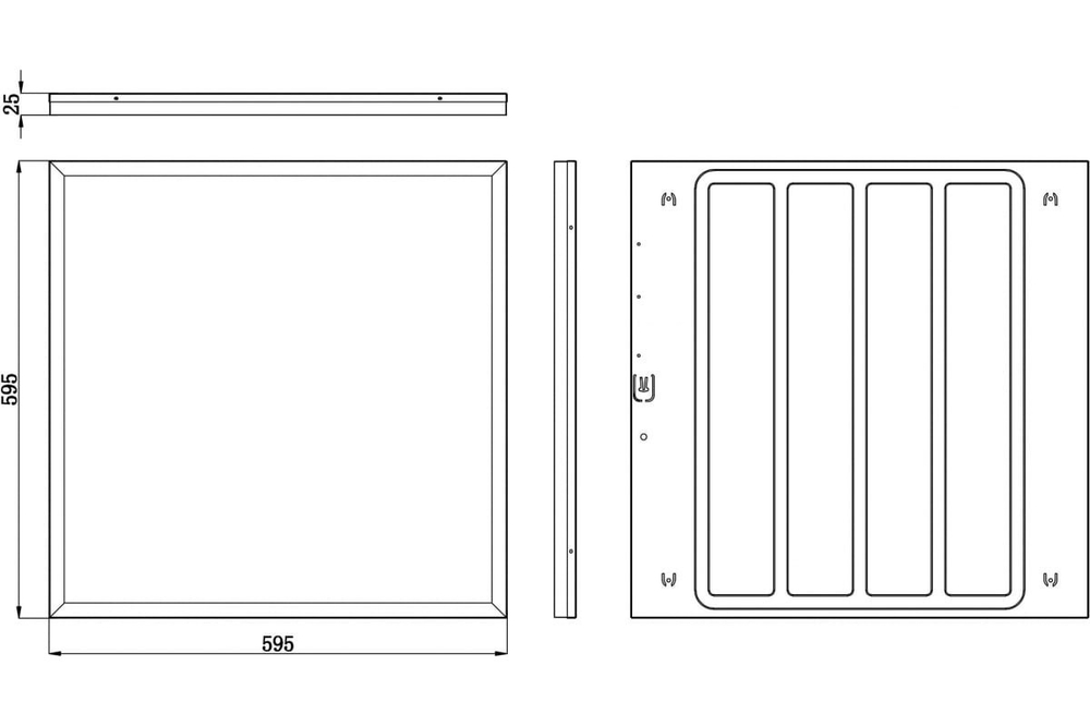 Светильник LED-панель ДВО/ДПО 40Вт 3060Лм 4000К опал IP40 595x595x25 SPO-1 ЭРА Б0041888
