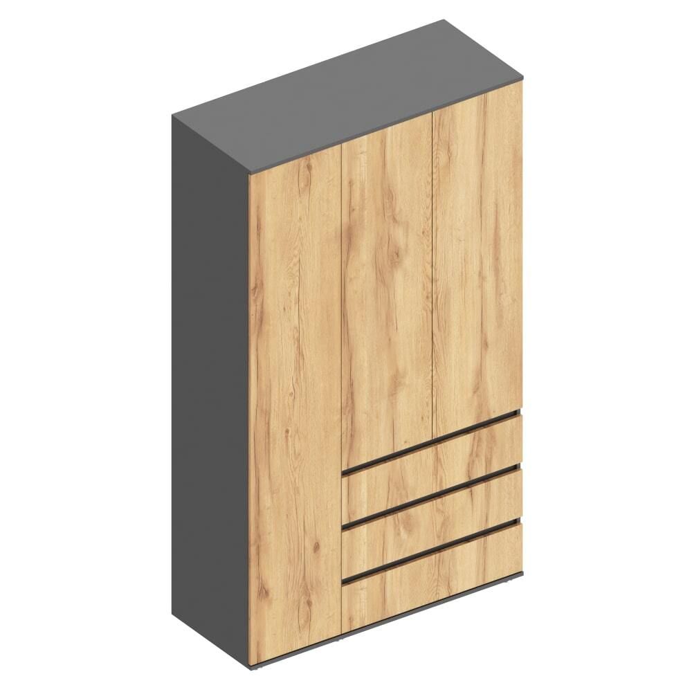 Шкаф 3-ств с 3 ящиками "МС СТИЛ"