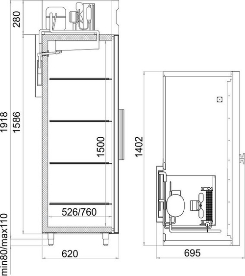 Холодильный шкаф Polair CM110-S