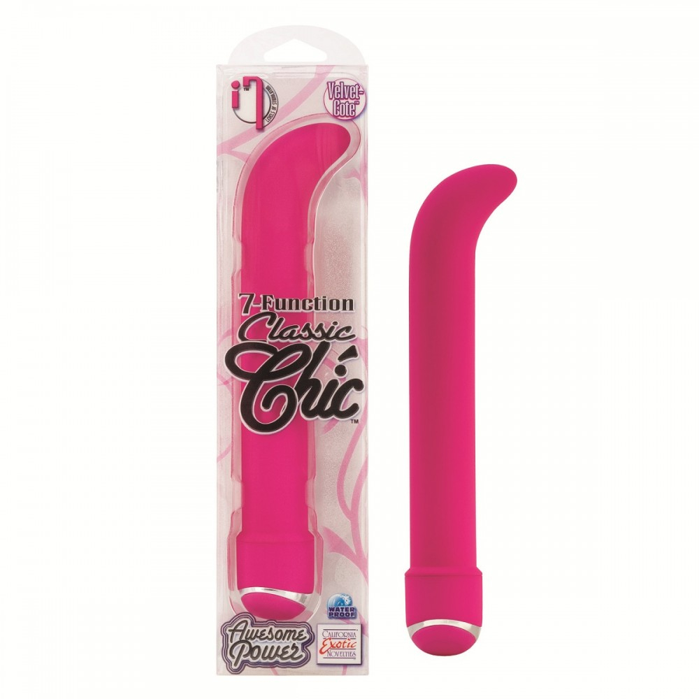 Розовый стимулятор G-точки 7-Function Classic Chic - 16 см. (Цвет: розовый)