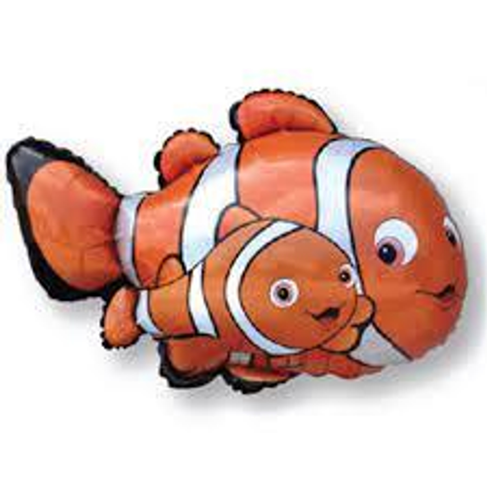 Шар (34""/86 см) Фигура, Рыба-клоун, Оранжевый, 1 шт. Г212