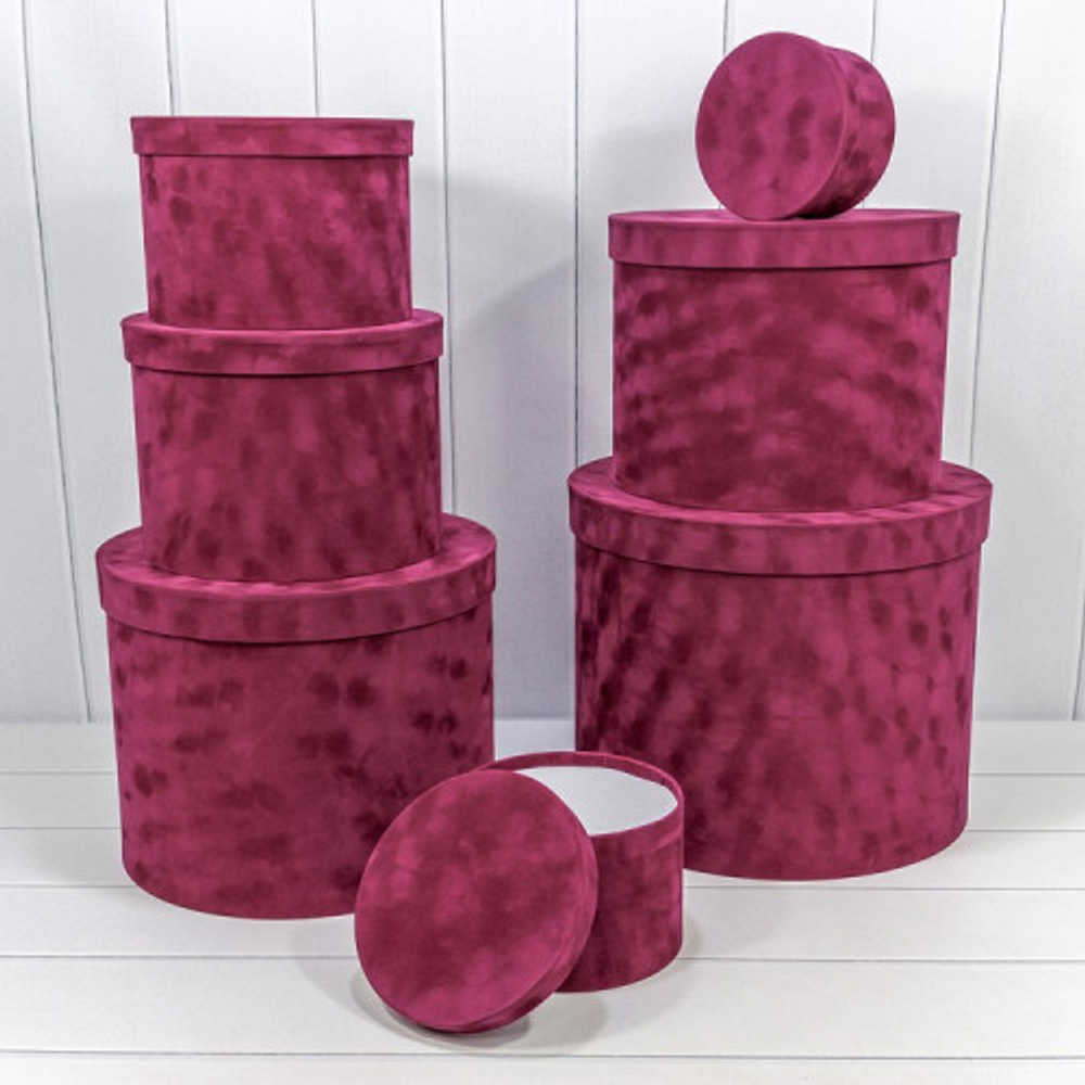 Коробка 40х33 см Набор 7 шт "Бархатный" Кожа крокодила (Фиолетовый)